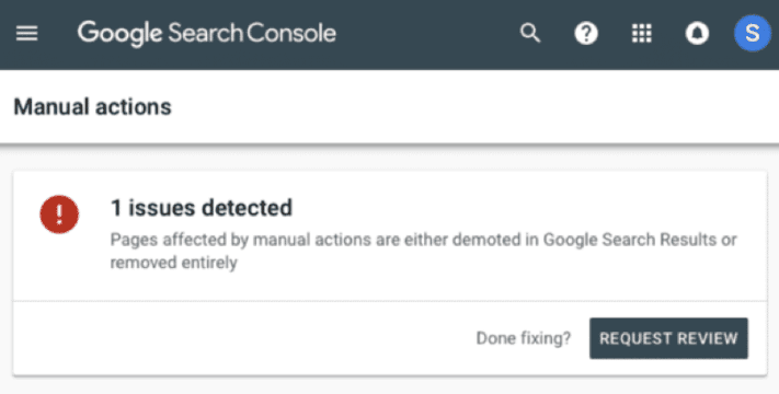 screenshot search console erreur