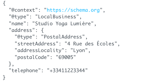 exemple JSON-LD pour une page locale